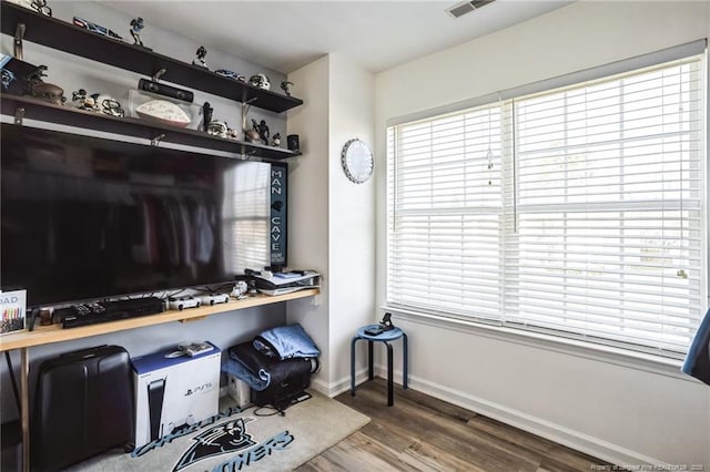 living room featuring wood-type flooring