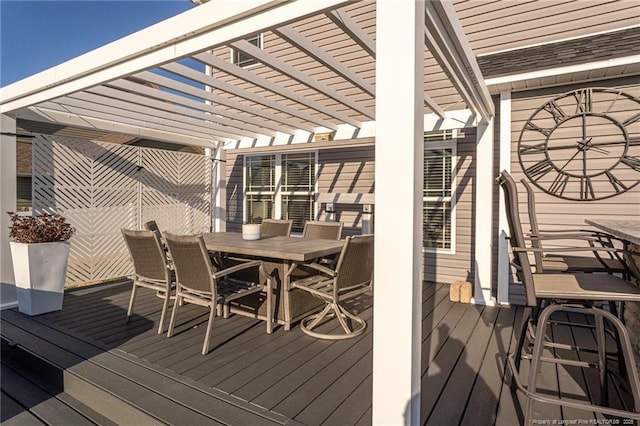 wooden deck with a pergola