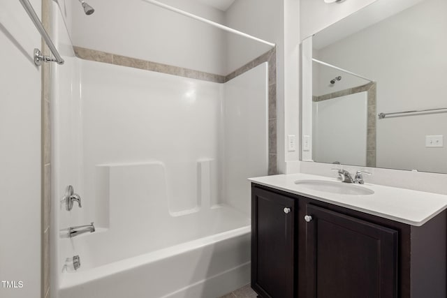 full bath featuring bathtub / shower combination and vanity