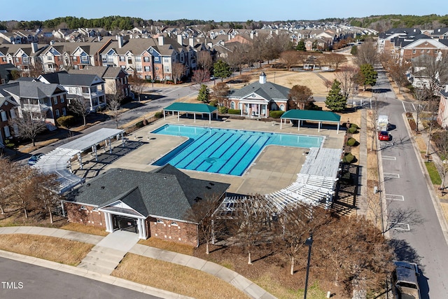 drone / aerial view featuring a residential view