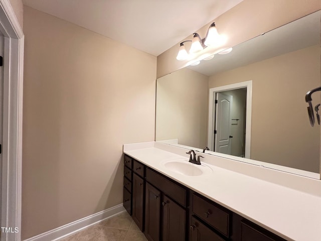 bathroom featuring vanity and tile patterned floors