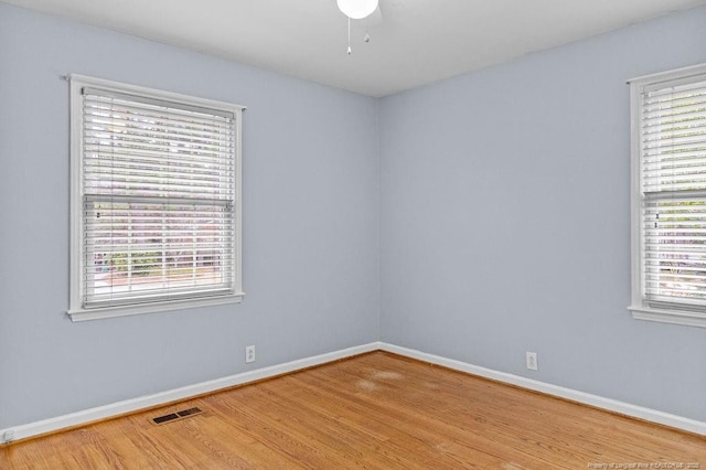 empty room featuring light hardwood / wood-style floors