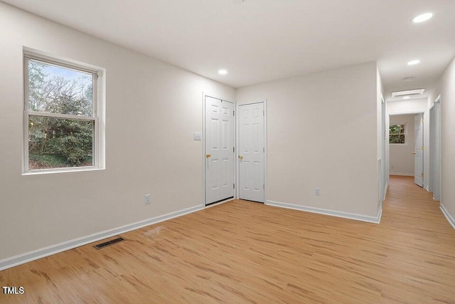 empty room featuring light wood-type flooring