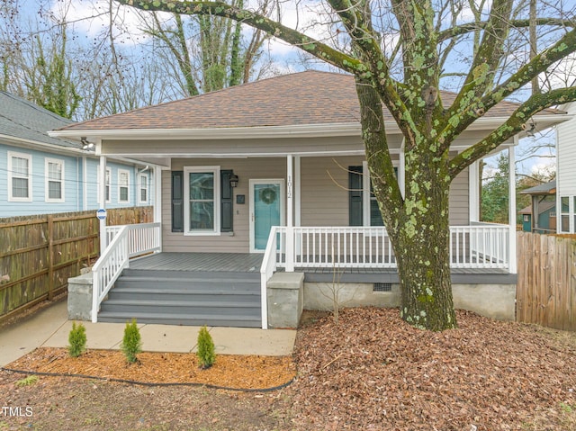 bungalow-style house featuring a porch