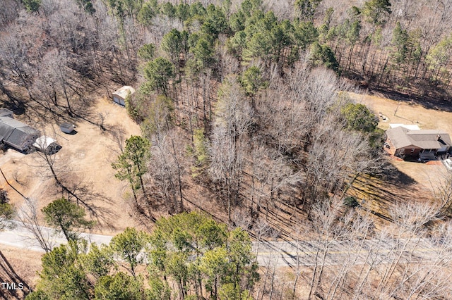 bird's eye view with a view of trees