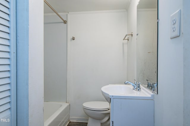 full bathroom featuring vanity, shower / bathtub combination, and toilet