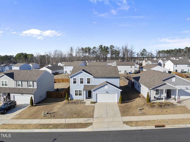 drone / aerial view with a residential view