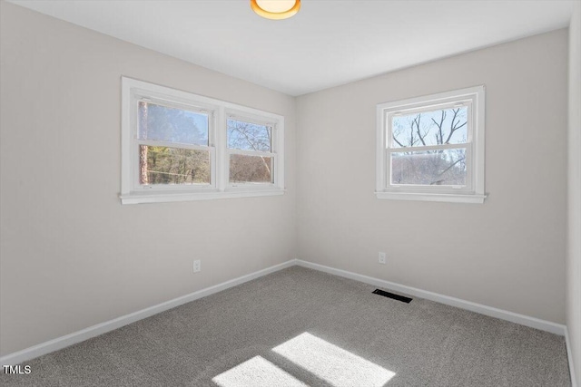 view of carpeted spare room