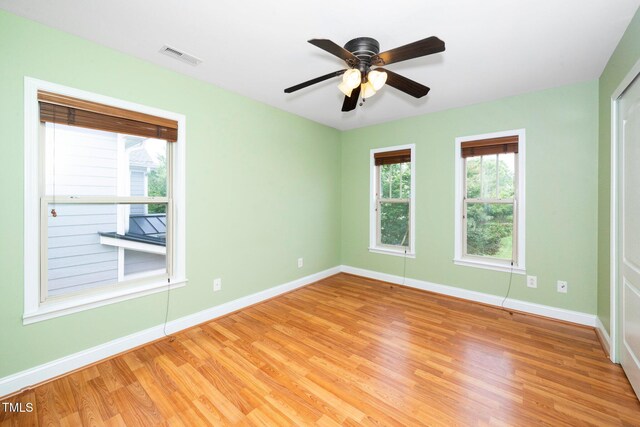 532 Front Ridge Dr, Cary, NC 27519 - empty room with baseboards, light wood finished floors, and ceiling fan