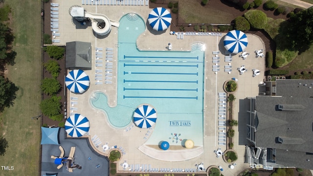 532 Front Ridge Dr, Cary, NC 27519 - drone / aerial view of a pool
