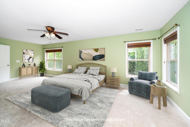 532 Front Ridge Dr, Cary, NC 27519 - bedroom with carpet flooring, baseboards, and a ceiling fan