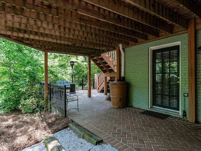 3504 Rock Creek Dr, Raleigh, NC 27609 - view of patio / terrace with stairs
