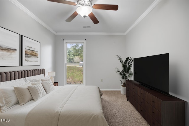 1512 Maybrook Dr, Raleigh, NC 27610 - bedroom with baseboards, ornamental molding, visible vents, and carpet