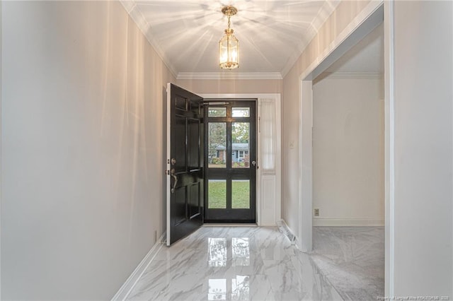 foyer with ornamental molding