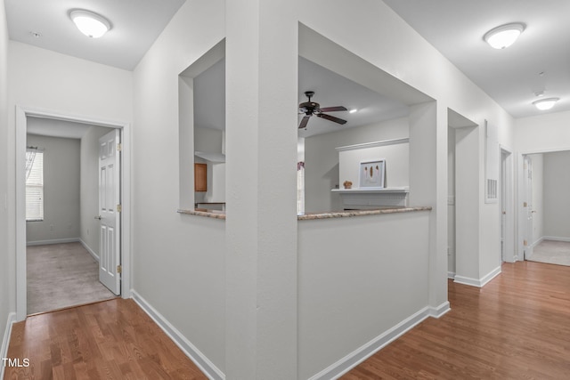 hall featuring hardwood / wood-style floors