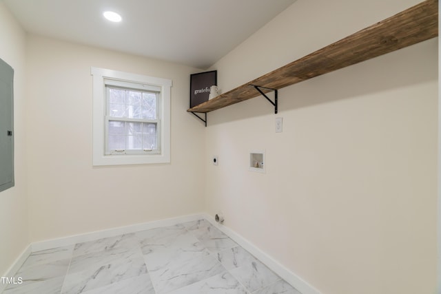 laundry room featuring washer hookup and hookup for an electric dryer