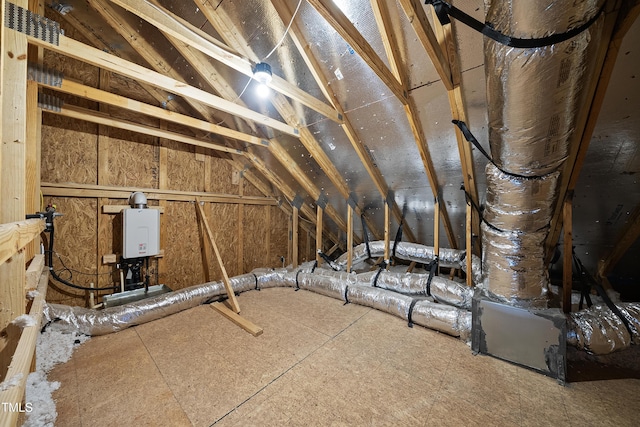 view of unfinished attic