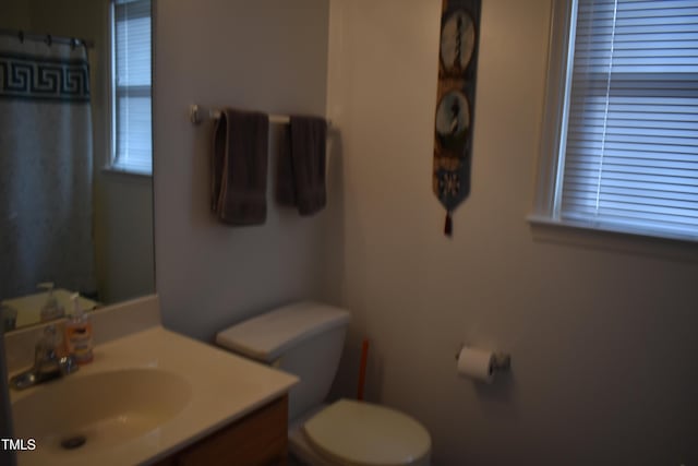 bathroom with vanity and toilet