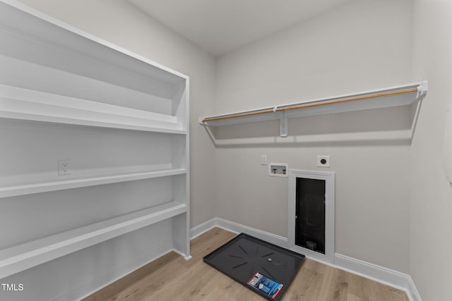 1400 Gathering Park Cir Unit 202, Cary, NC 27519 - laundry area with electric dryer hookup, hookup for a washing machine, and wood finished floors