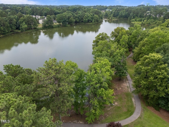1400 Gathering Park Cir Unit 202, Cary, NC 27519 - aerial view of property and surrounding area with a nearby body of water and a forest