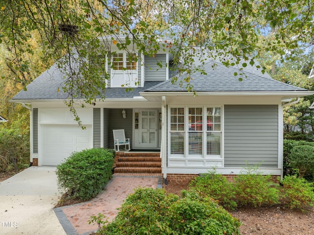 view of front of home with a garage