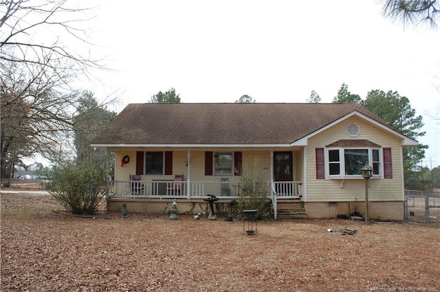 view of front facade featuring covered porch