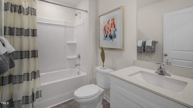 414 Ivory Ln, Goldsboro, NC 27534 - full bathroom with vanity, toilet, and shower / bath combo with shower curtain