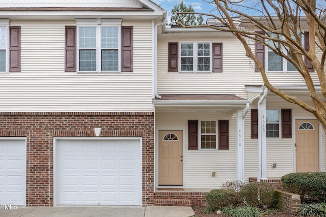 view of property featuring a garage