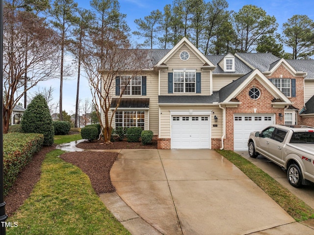 view of front of home with a garage