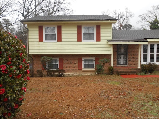 view of split level home