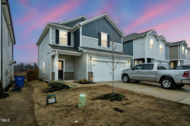 view of front facade with a garage