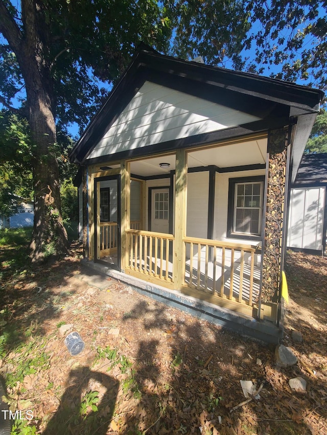 view of front of home with a porch