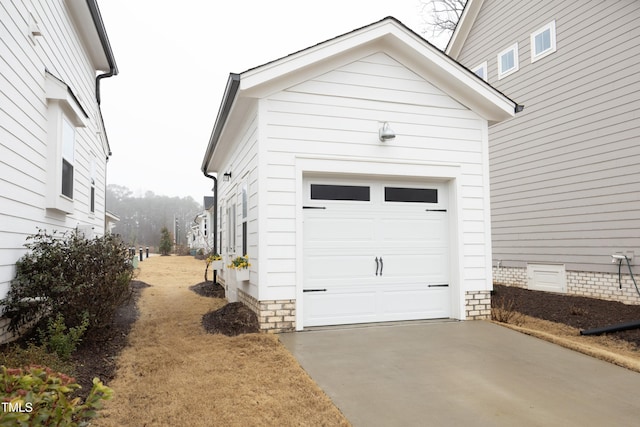 view of garage