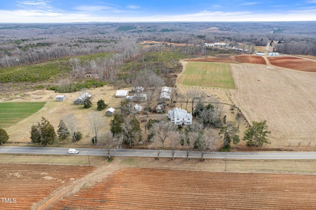 drone / aerial view featuring a rural view