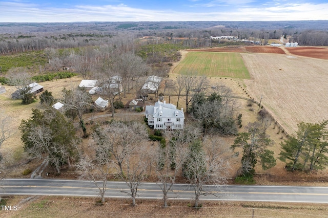 drone / aerial view with a rural view