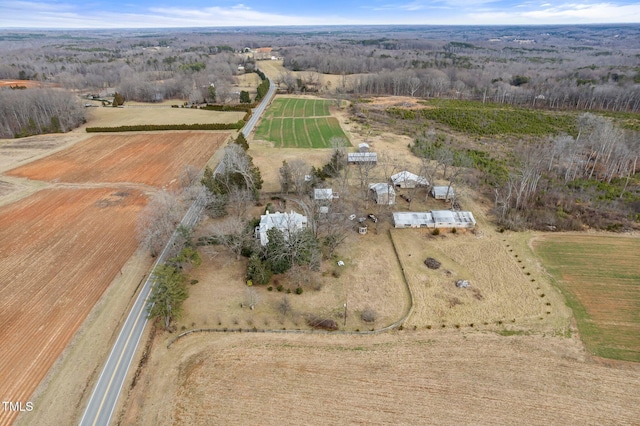aerial view featuring a rural view