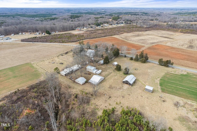aerial view with a rural view