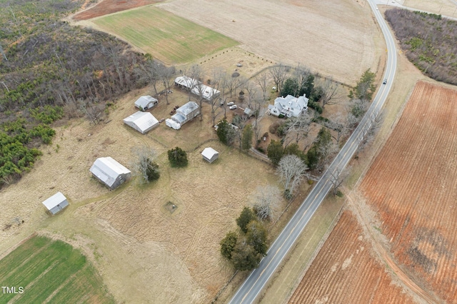 bird's eye view with a rural view