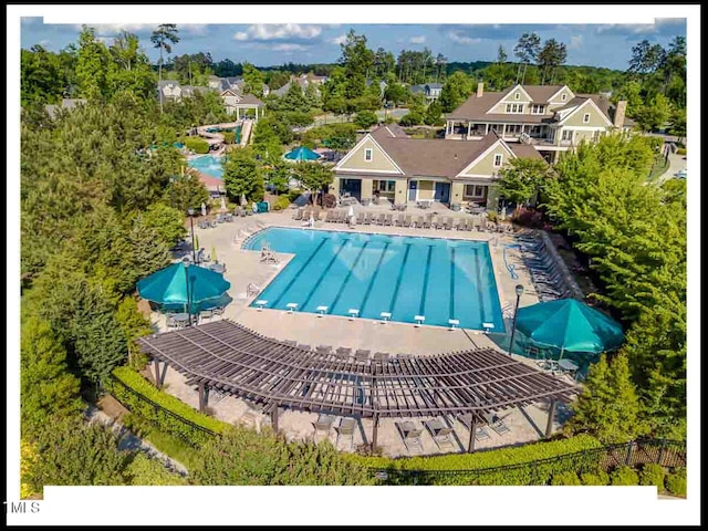 pool featuring a patio area