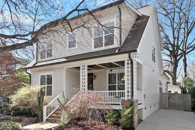 view of front of home featuring a porch