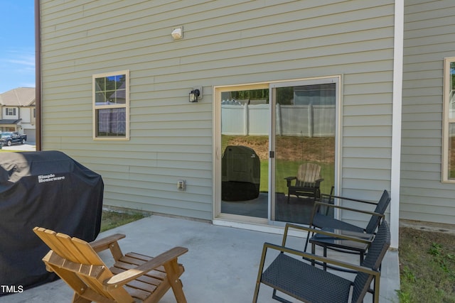 view of patio with area for grilling