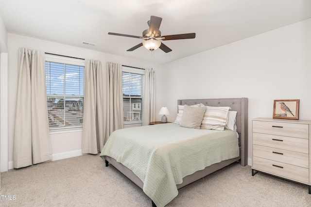 349 Shadow Falls Dr, Wendell, NC 27591 - bedroom featuring light colored carpet, baseboards, and ceiling fan