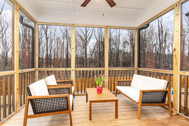 349 Shadow Falls Dr, Wendell, NC 27591 - sunroom with a ceiling fan