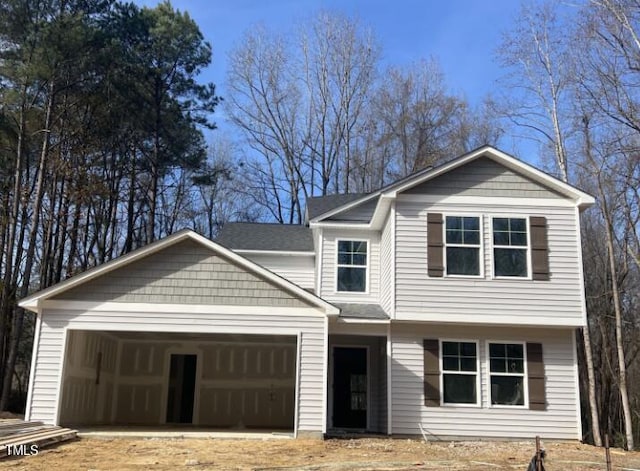 view of front facade with a garage