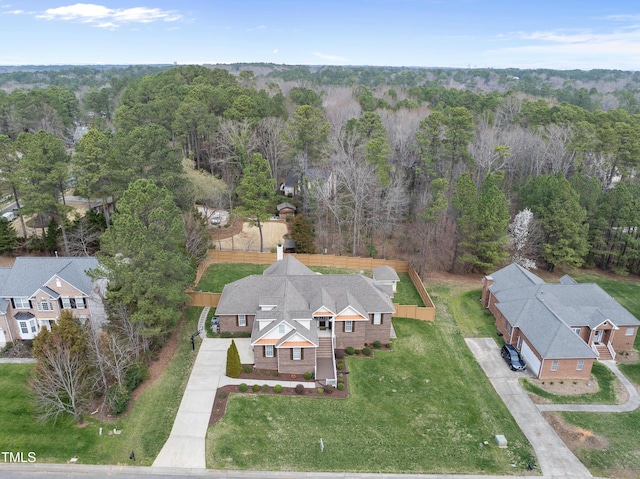 aerial view with a view of trees