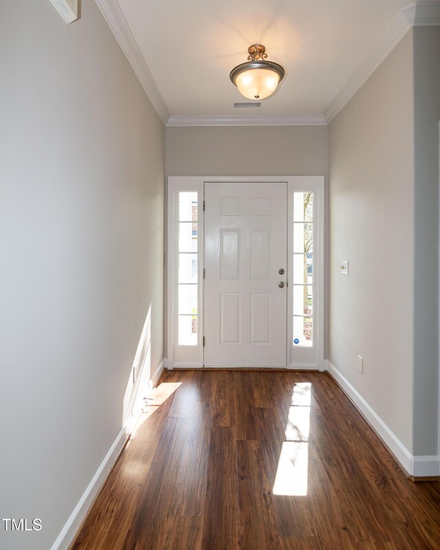 104 Mainline Station Dr, Durham, NC 27560 - entryway featuring wood finished floors and crown molding