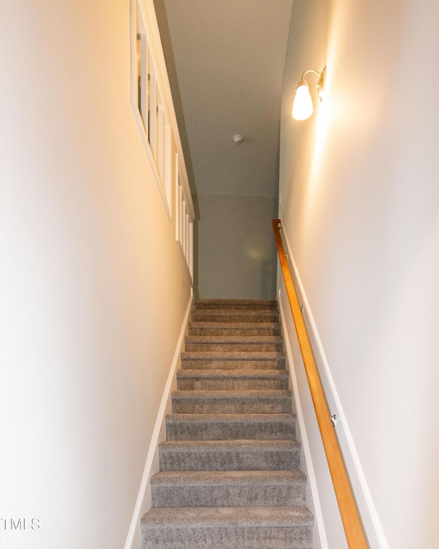 104 Mainline Station Dr, Durham, NC 27560 - staircase with carpet floors