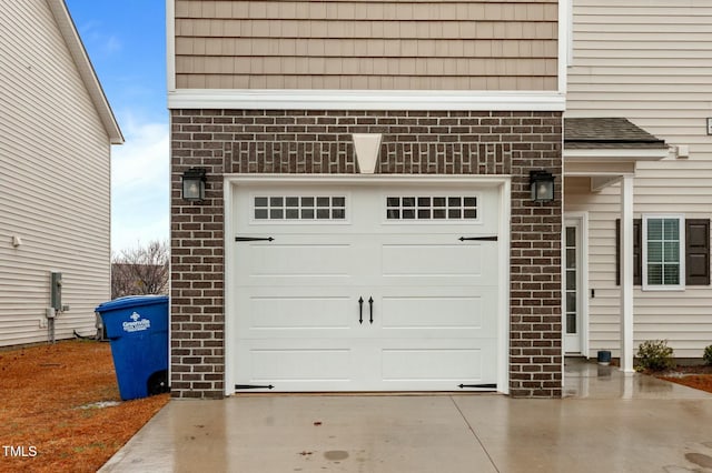 view of garage