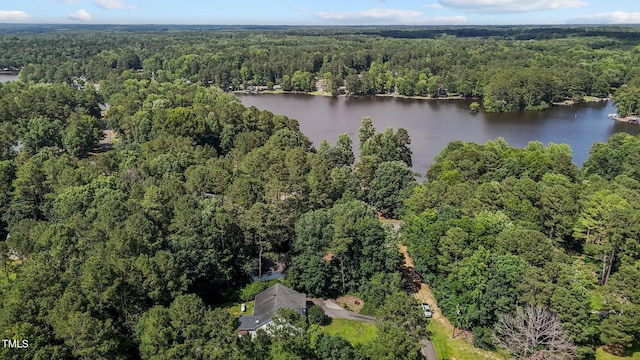 276 Sagamore Dr, Louisburg, NC 27549 - bird's eye view with a water view and a forest view