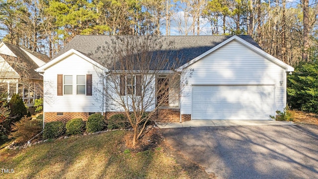276 Sagamore Dr, Louisburg, NC 27549 - ranch-style house with a garage, crawl space, and roof with shingles